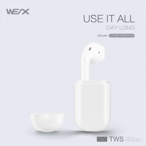 WEX S50 bezdrátové sluchátka, pravé bezdrátové stereo sluchátka, Bluetooth 5.0 sluchátka